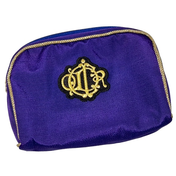 Dior Handbags - VTG Christian Dior Purple Gold Rope Trim Monogram Logo Patch Makeup Bag Pouch
